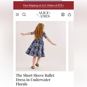 Girls Alice and Ames Short-sleeve Ballet Dress in Underwater Florals